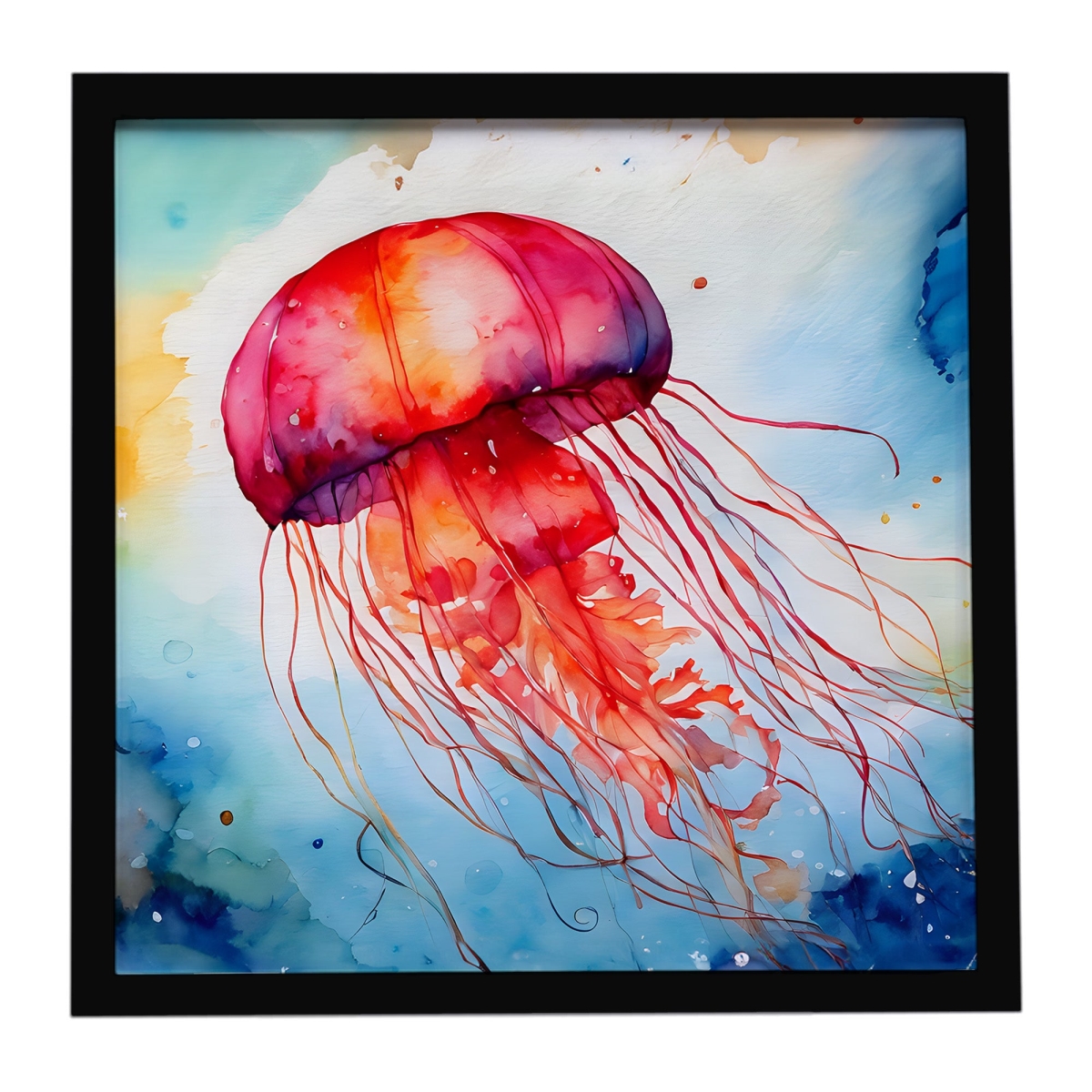 DAC2791MFP88 8 x 8 in. Jellyfish Framed Metal Print