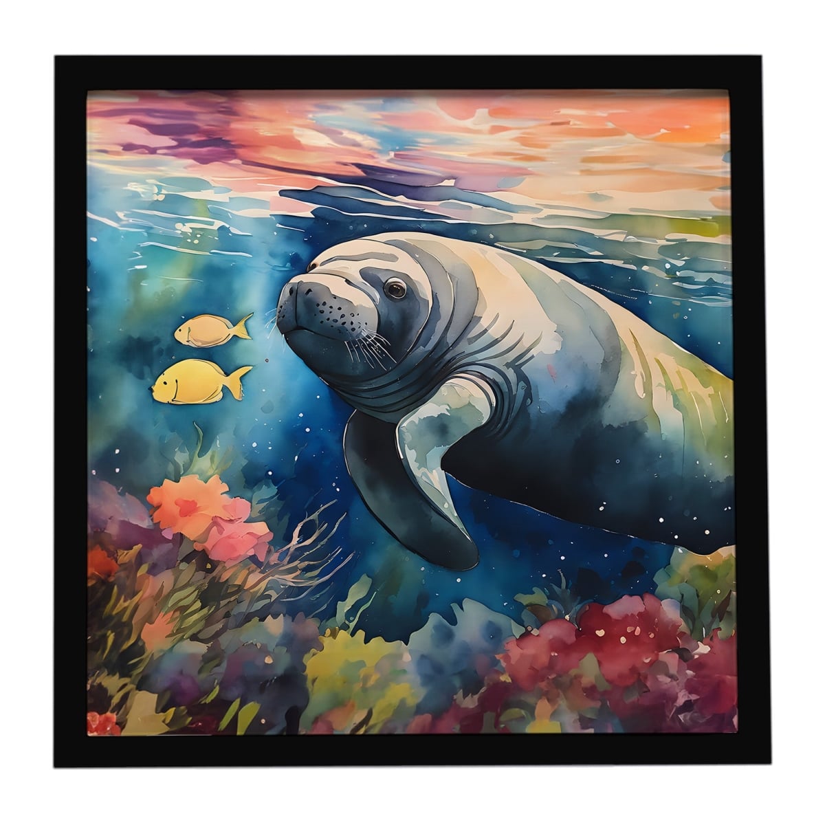 DAC2813MFP88 8 x 8 in. Manatee Framed Metal Print
