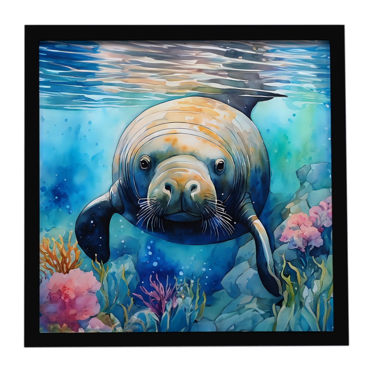 DAC2814MFP88 8 x 8 in. Manatee Framed Metal Print