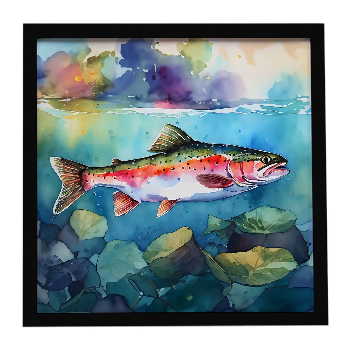 DAC2816MFP88 8 x 8 in. Rainbow Trout Framed Metal Print