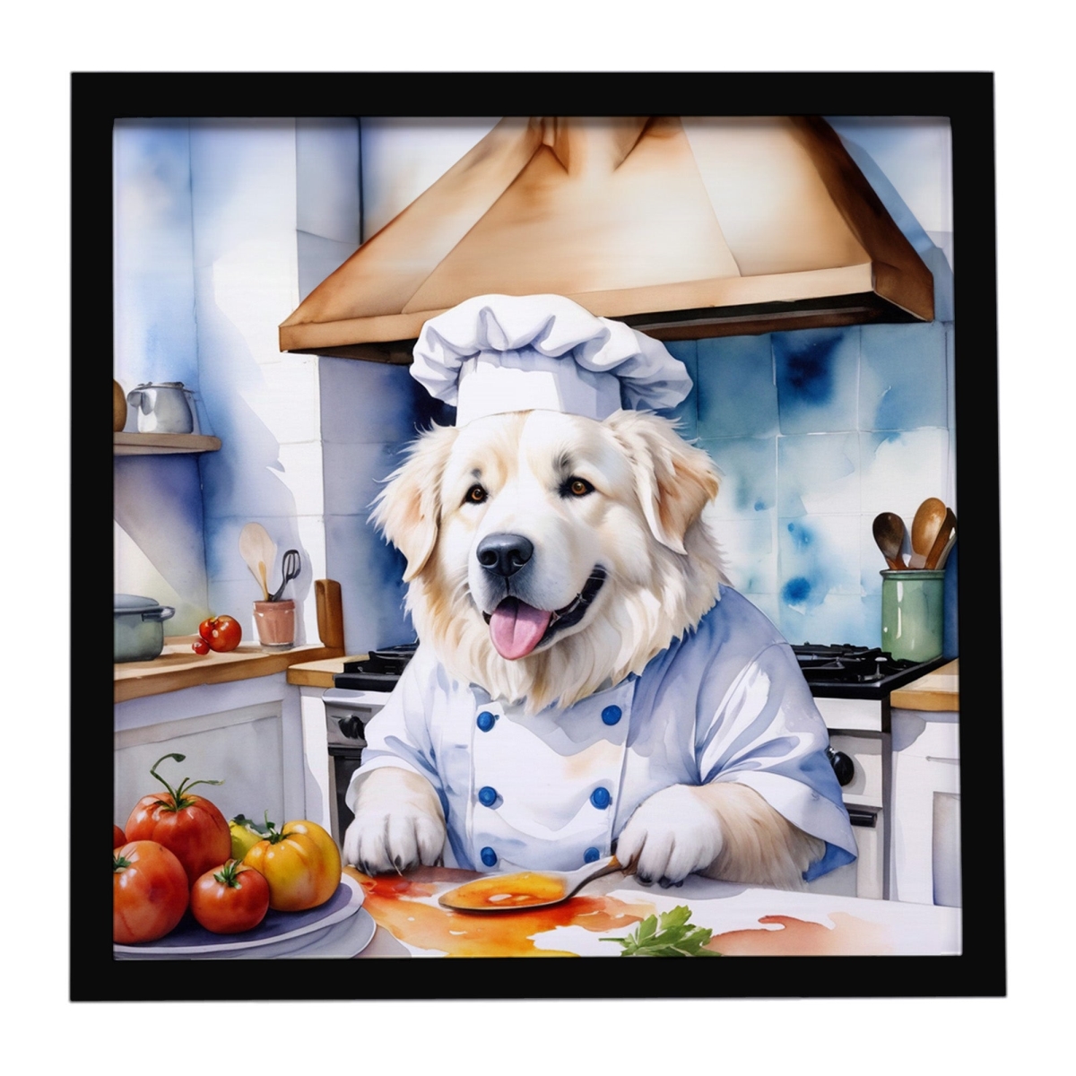 DAC6261MFP88 8 x 8 in. Great Pyrenees The Chef Framed Metal Print