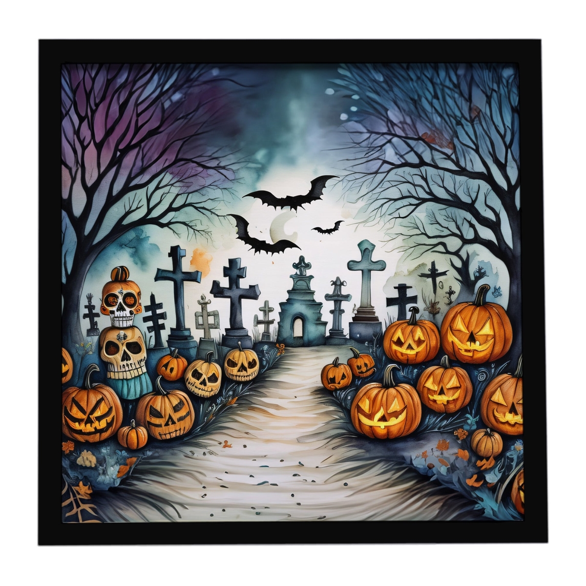DAC2238MFP88 8 x 8 in. Day of the Dead Spooky Halloween Framed Metal Print
