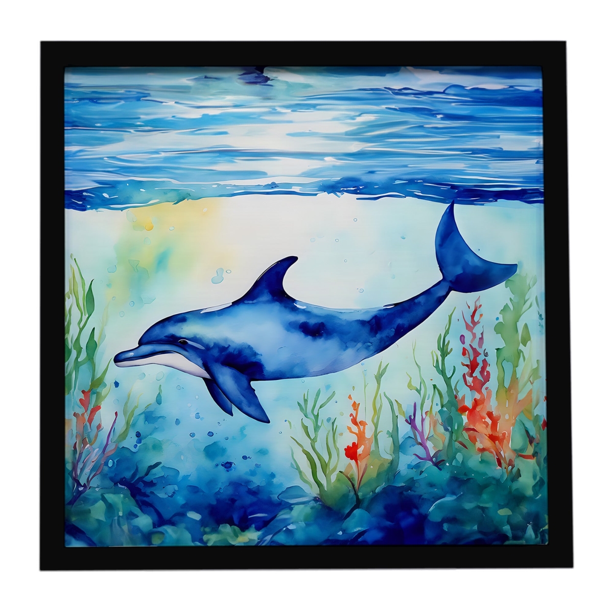 DAC2781MFP88 8 x 8 in. Dolphin Framed Metal Print