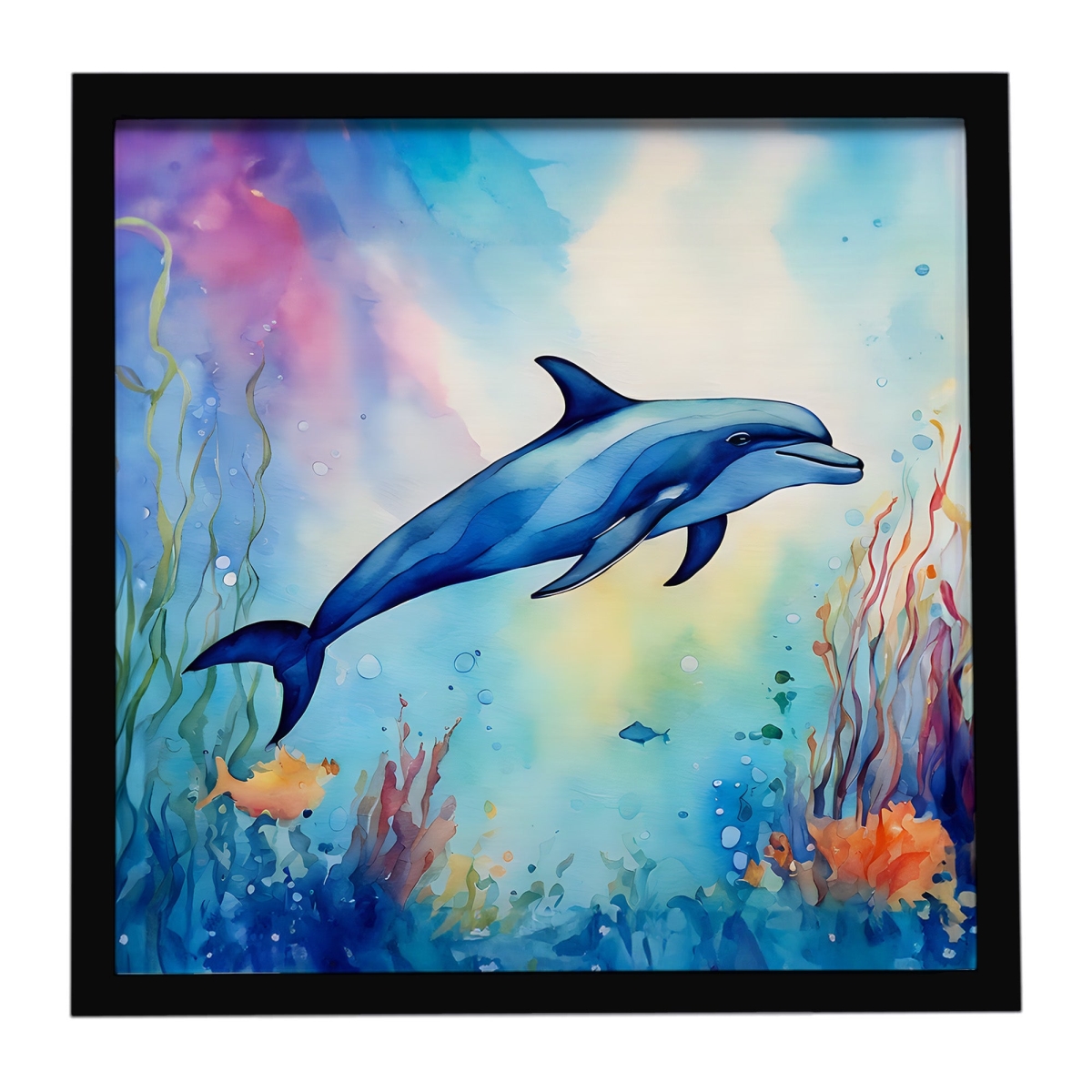 DAC2786MFP88 8 x 8 in. Dolphin Framed Metal Print