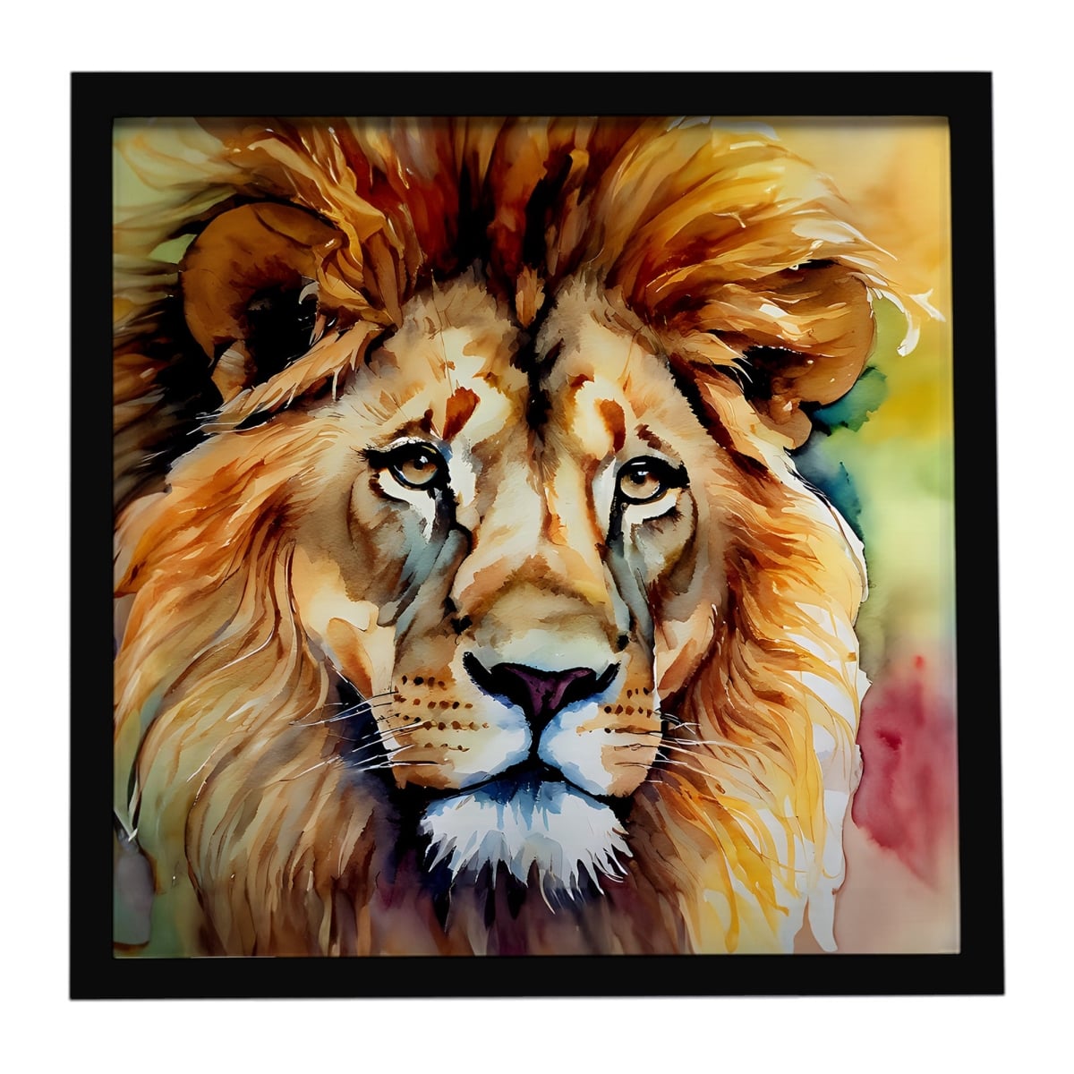 DAC2956MFP88 8 x 8 in. Lion Framed Metal Print