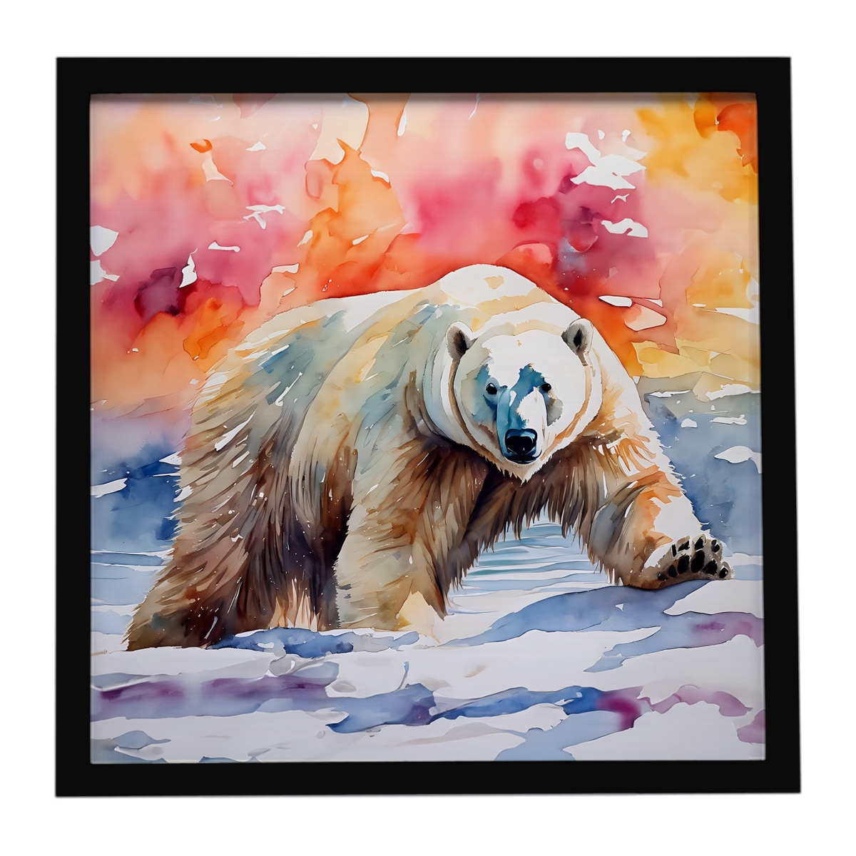 DAC2976MFP88 8 x 8 in. Polar Bear Framed Metal Print