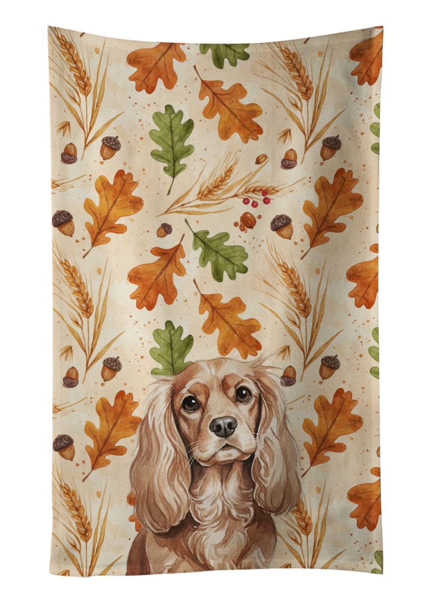 WDK7764KTWL 25 x 15 in. Ruby Cavalier Spaniel Heirloom Fall Kitchen Towel