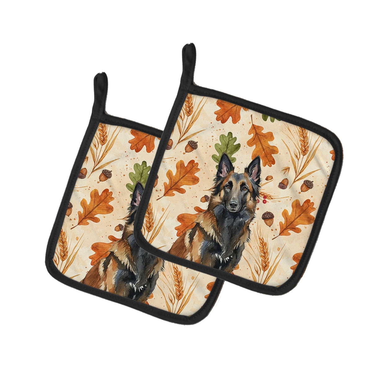 Picture of Carolines Treasures WDK7711PTHD 7.5 x 7.5 in. Belgian Tervuren Heirloom Fall Pair of Pot Holders