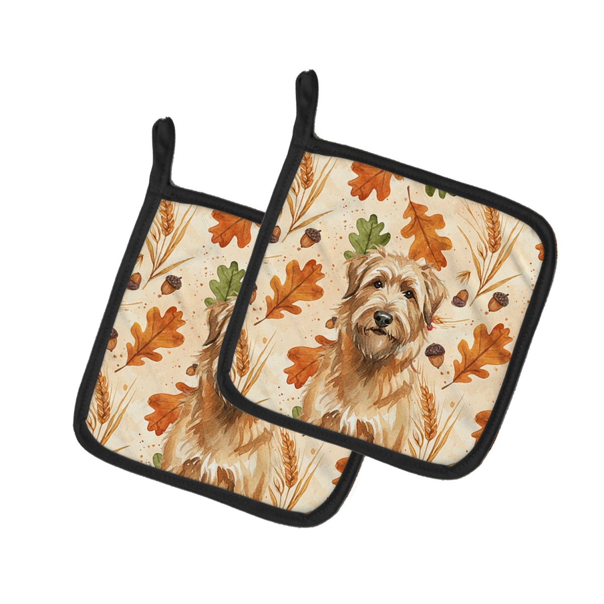 Picture of Carolines Treasures WDK7742PTHD 7.5 x 7.5 in. Tawny Briard Heirloom Fall Pair of Pot Holders