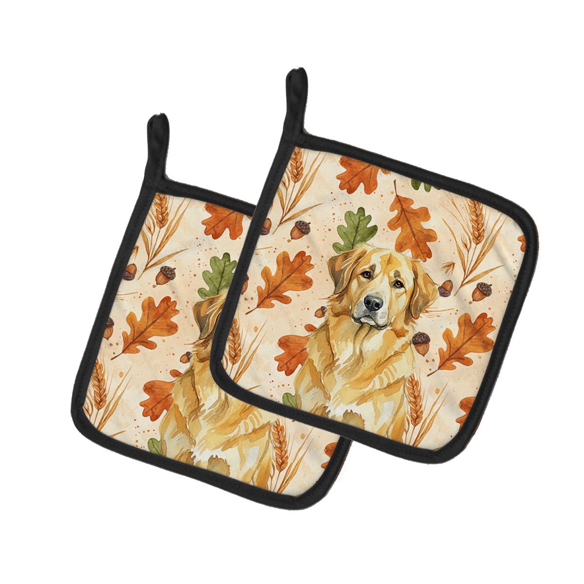 Picture of Carolines Treasures WDK7898PTHD 7.5 x 7.5 in. Lion Yellow Leonberger Heirloom Fall Pair of Pot Holders