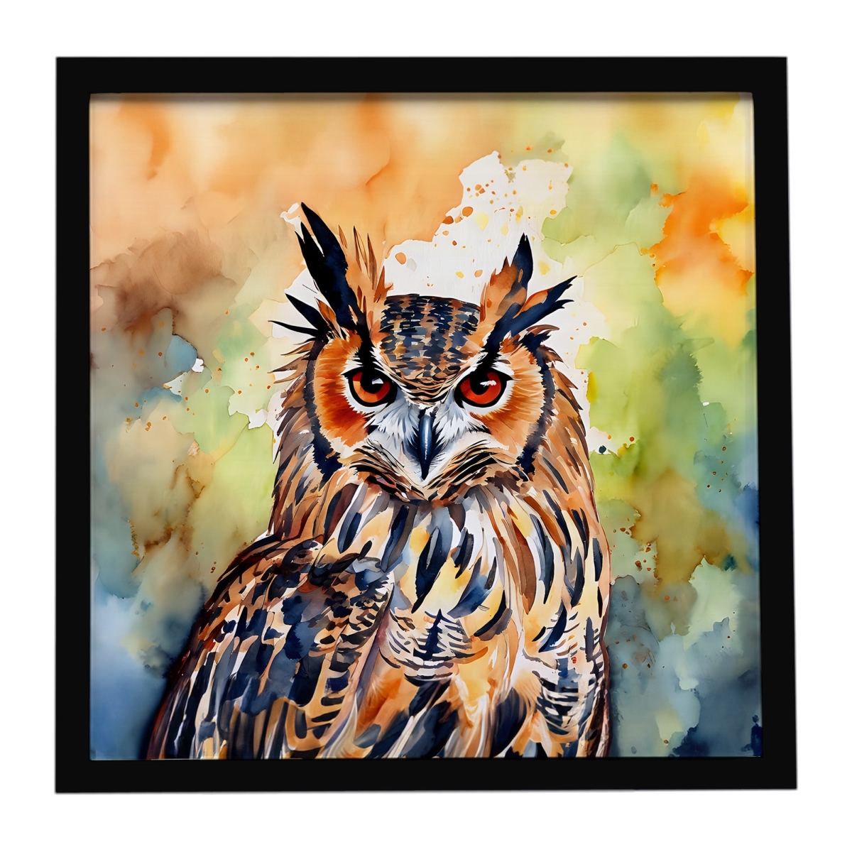 DAC3223MFP88 8 x 8 in. Eurasian Eagle Owl Framed Metal Print
