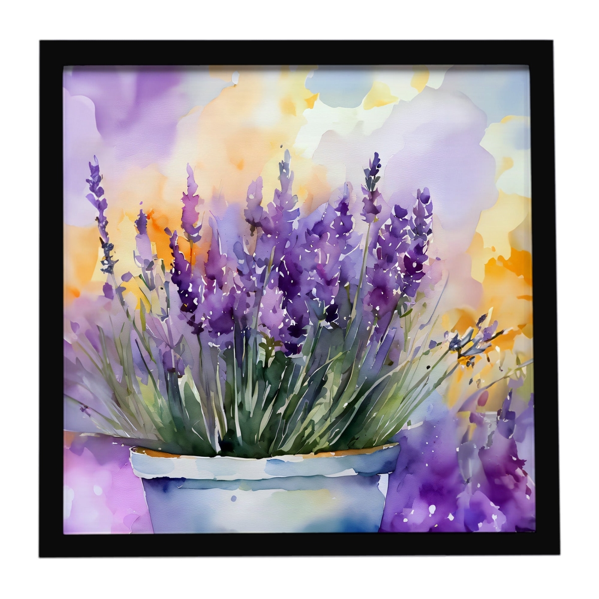 DAC1584MFP88 8 x 8 in. Lavender in Watercolor Framed Metal Print