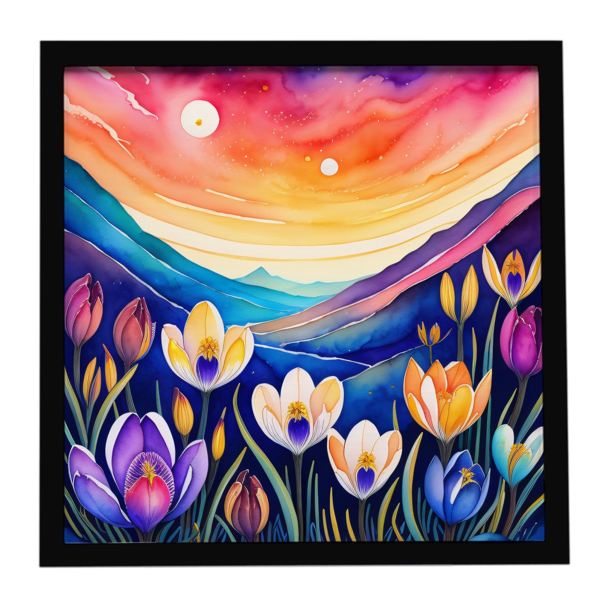 DAC1945MFP88 8 x 8 in. Colorful Crocus Framed Metal Print