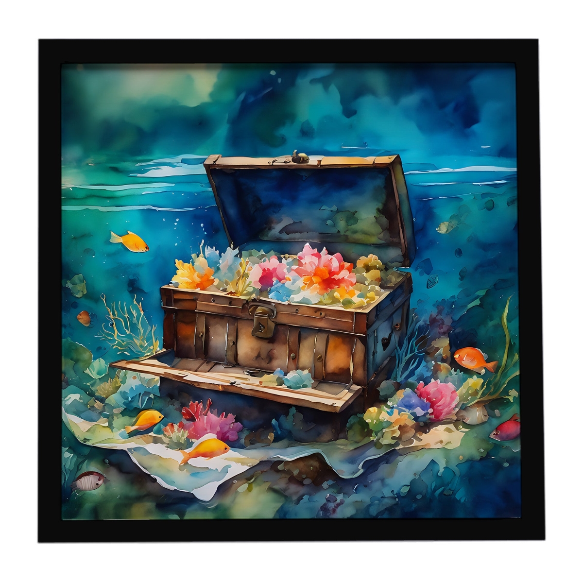 DAC2838MFP88 8 x 8 in. Treasure Chest Framed Metal Print