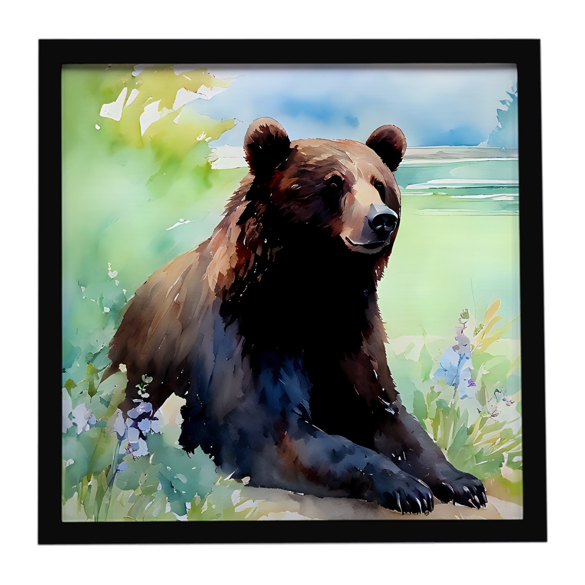 DAC2875MFP88 8 x 8 in. American Black Bear Framed Metal Print