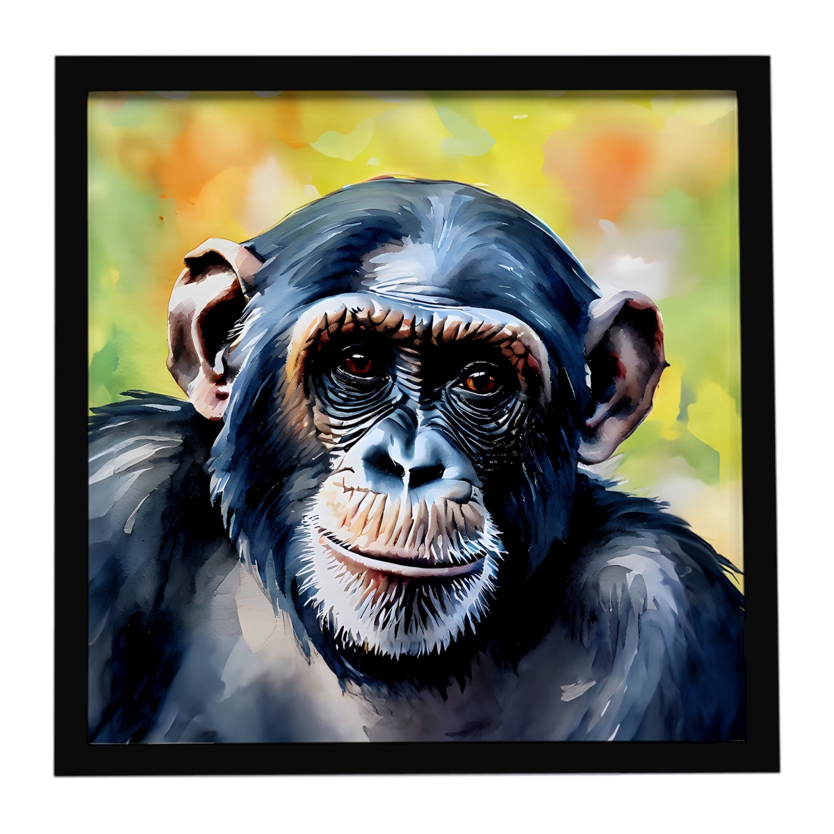 DAC2893MFP88 8 x 8 in. Chimpanzee Framed Metal Print