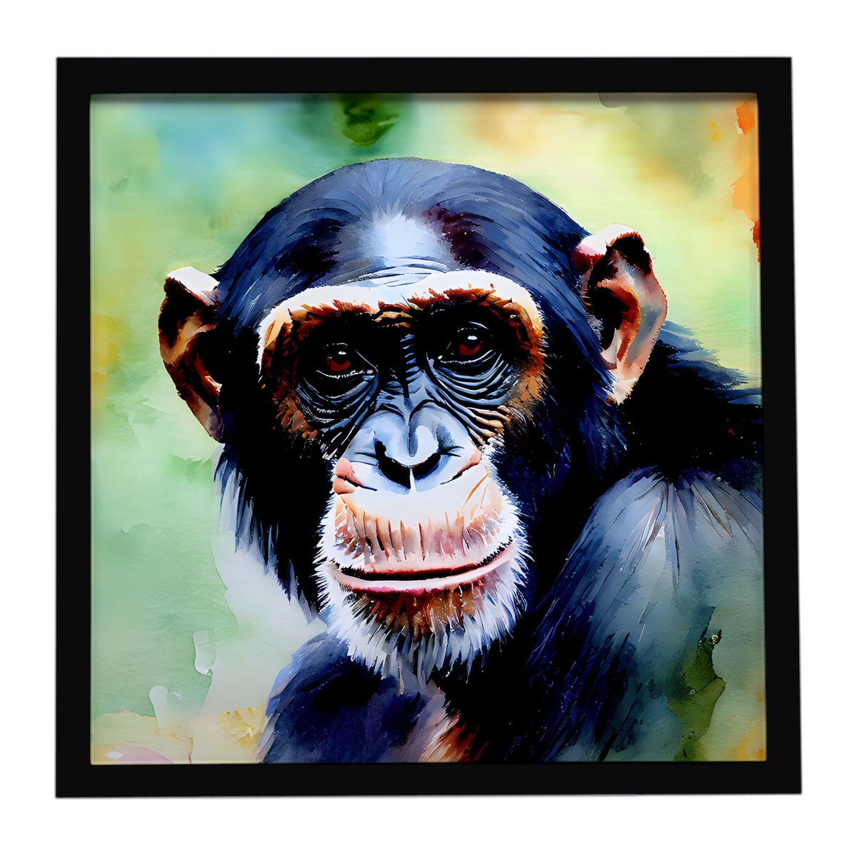 DAC2896MFP88 8 x 8 in. Chimpanzee Framed Metal Print