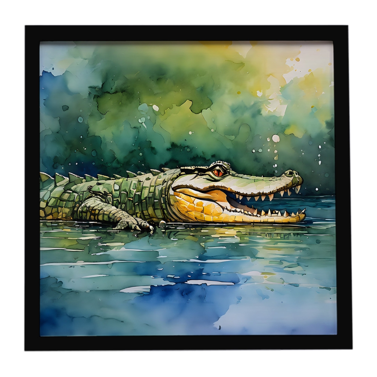 DAC2897MFP88 8 x 8 in. Crocodile Framed Metal Print