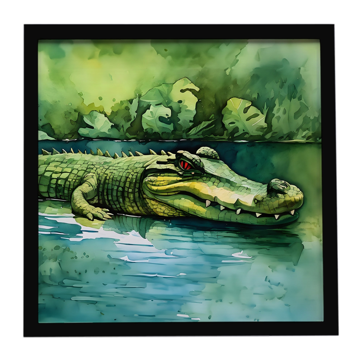 DAC2899MFP88 8 x 8 in. Crocodile Framed Metal Print