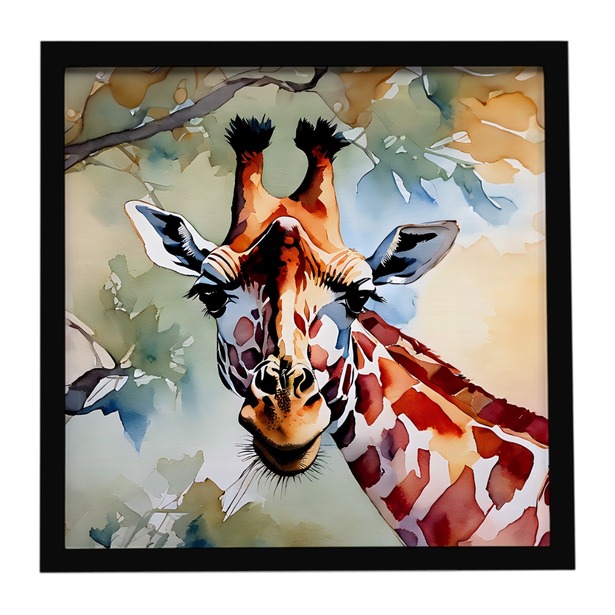 DAC2914MFP88 8 x 8 in. Giraffe Framed Metal Print