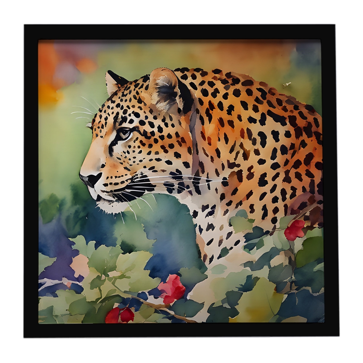 DAC2945MFP88 8 x 8 in. Leopard Framed Metal Print