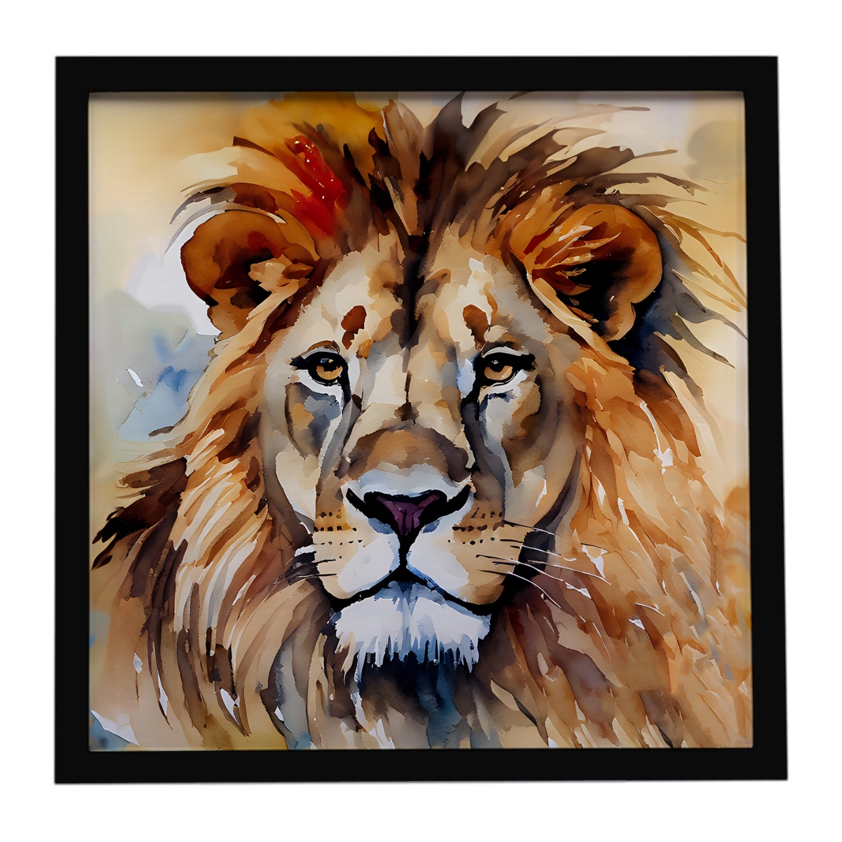 DAC2952MFP88 8 x 8 in. Lion Framed Metal Print