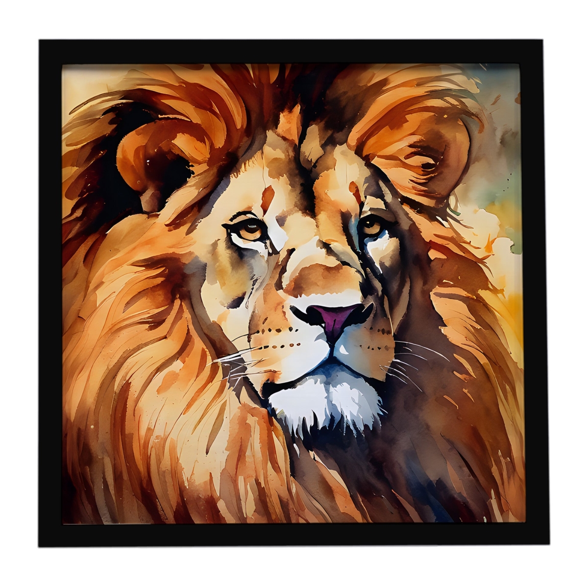 DAC2955MFP88 8 x 8 in. Lion Framed Metal Print