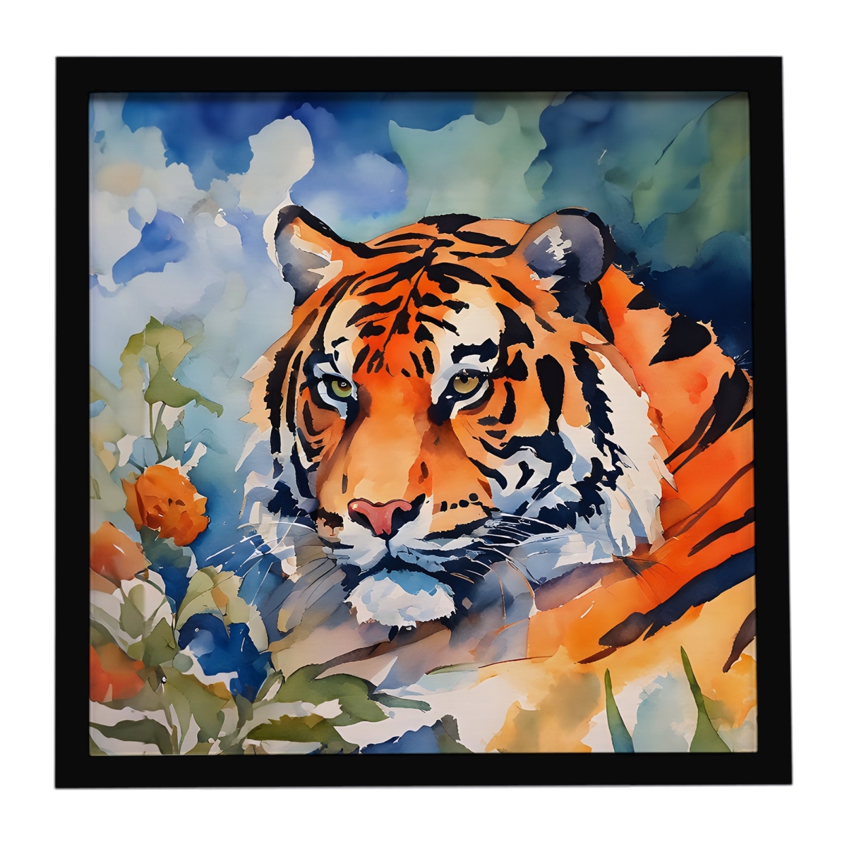 DAC2991MFP88 8 x 8 in. Tiger Framed Metal Print