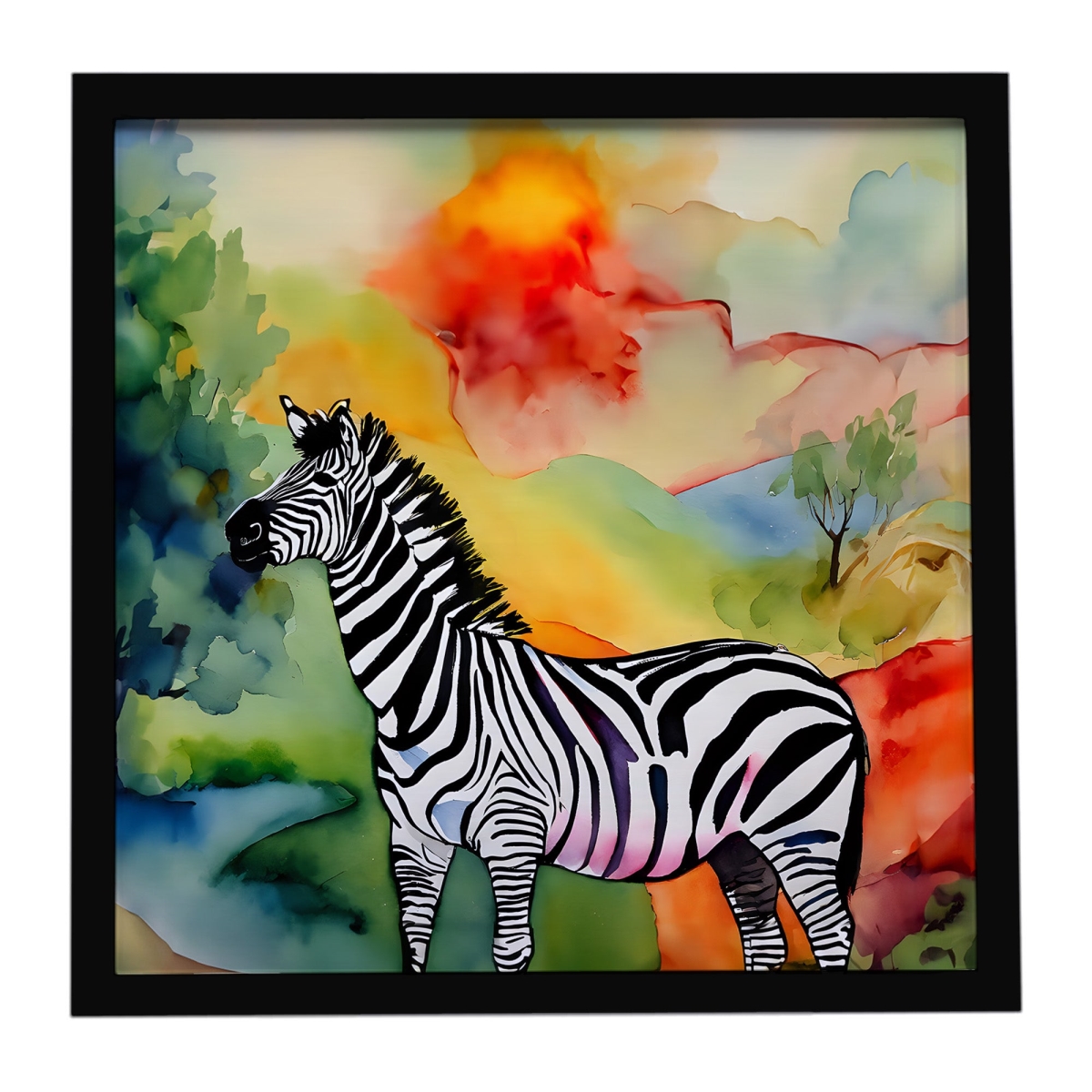 DAC3013MFP88 8 x 8 in. Zebra Framed Metal Print