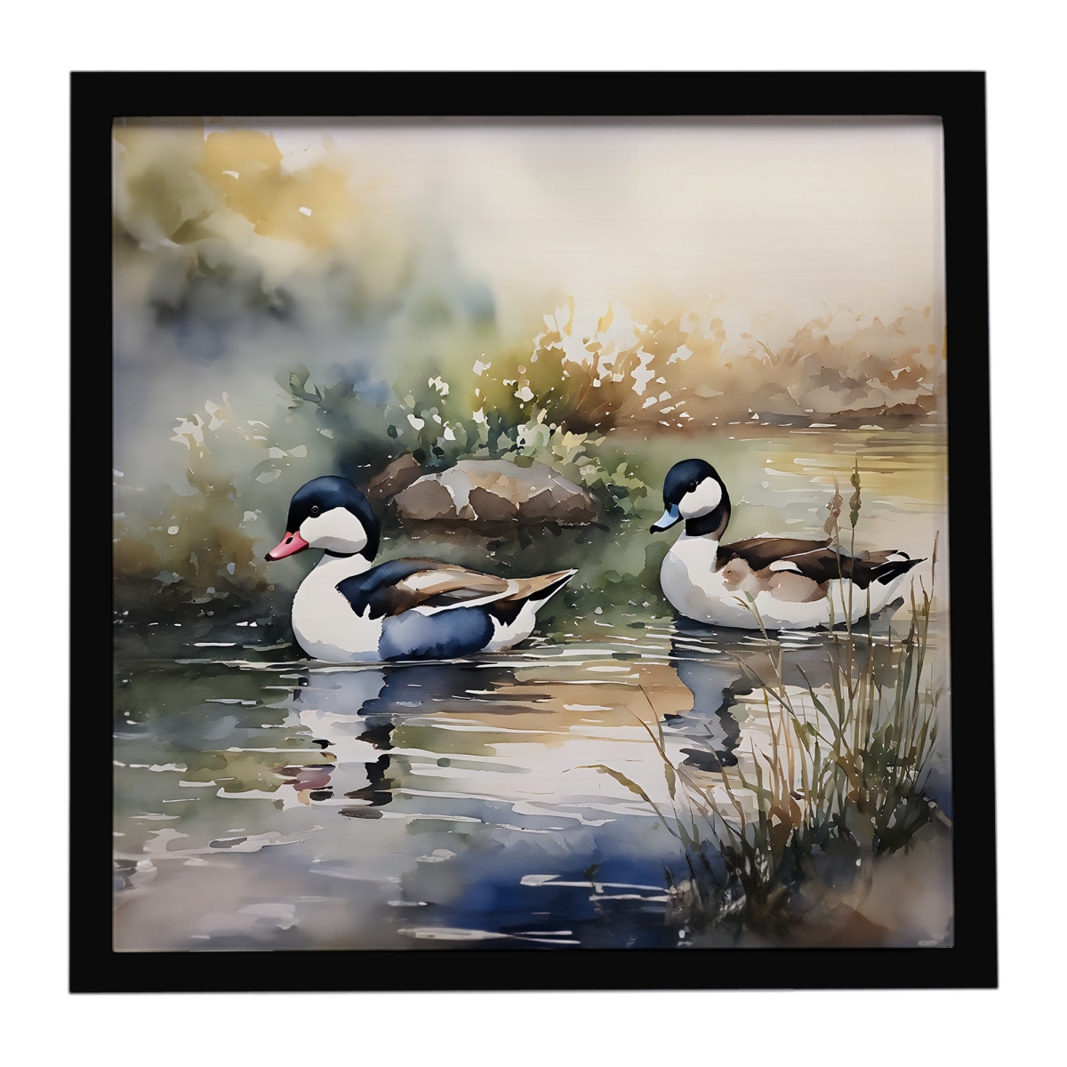 DAC3194MFP88 8 x 8 in. Bufflehead Framed Metal Print