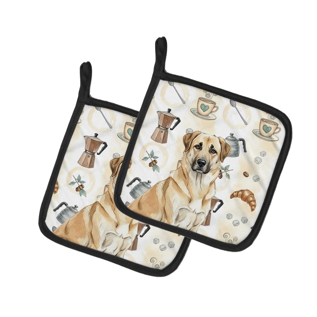 Picture of Carolines Treasures WDK7286PTHD 7.5 x 7.5 in. Anatolian Shepherd Dog Coffee Bar Pair of Pot Holders