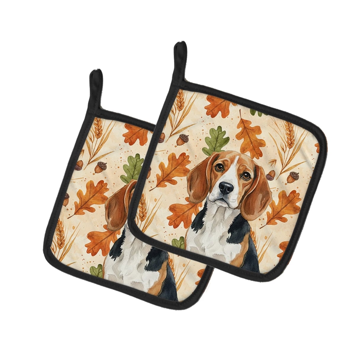 Picture of Carolines Treasures WDK7699PTHD 7.5 x 7.5 in. Beagle Heirloom Fall Pair of Pot Holders