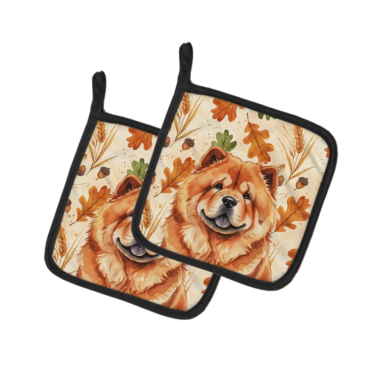 Picture of Carolines Treasures WDK7780PTHD 7.5 x 7.5 in. Red Chow-Chow Heirloom Fall Pair of Pot Holders