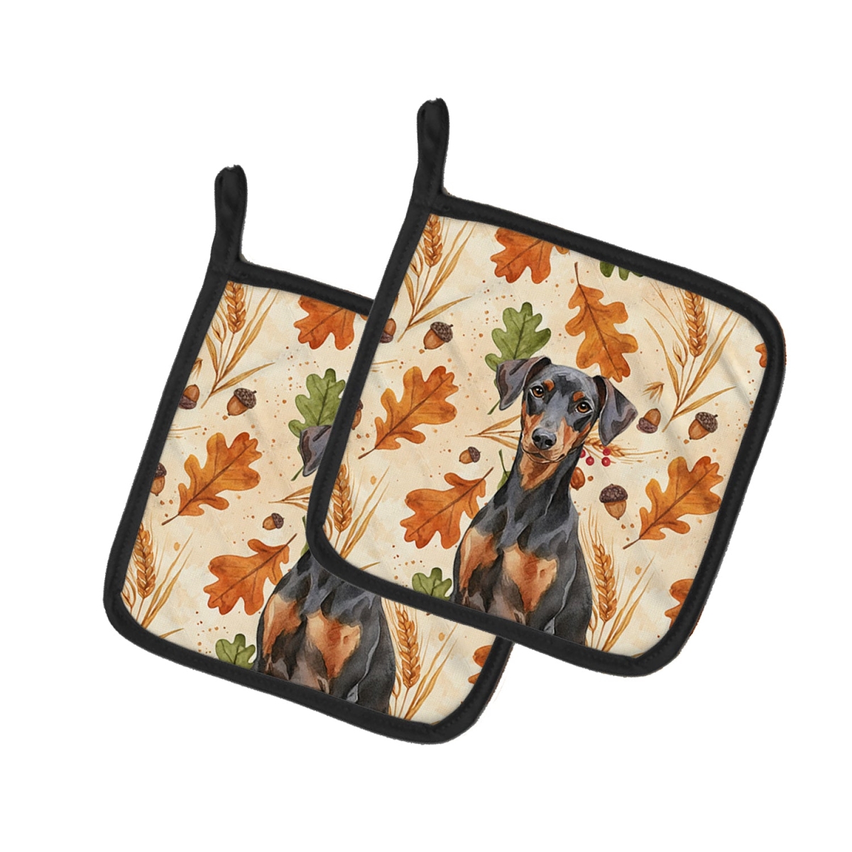 Picture of Carolines Treasures WDK7842PTHD 7.5 x 7.5 in. German Pinscher Heirloom Fall Pair of Pot Holders