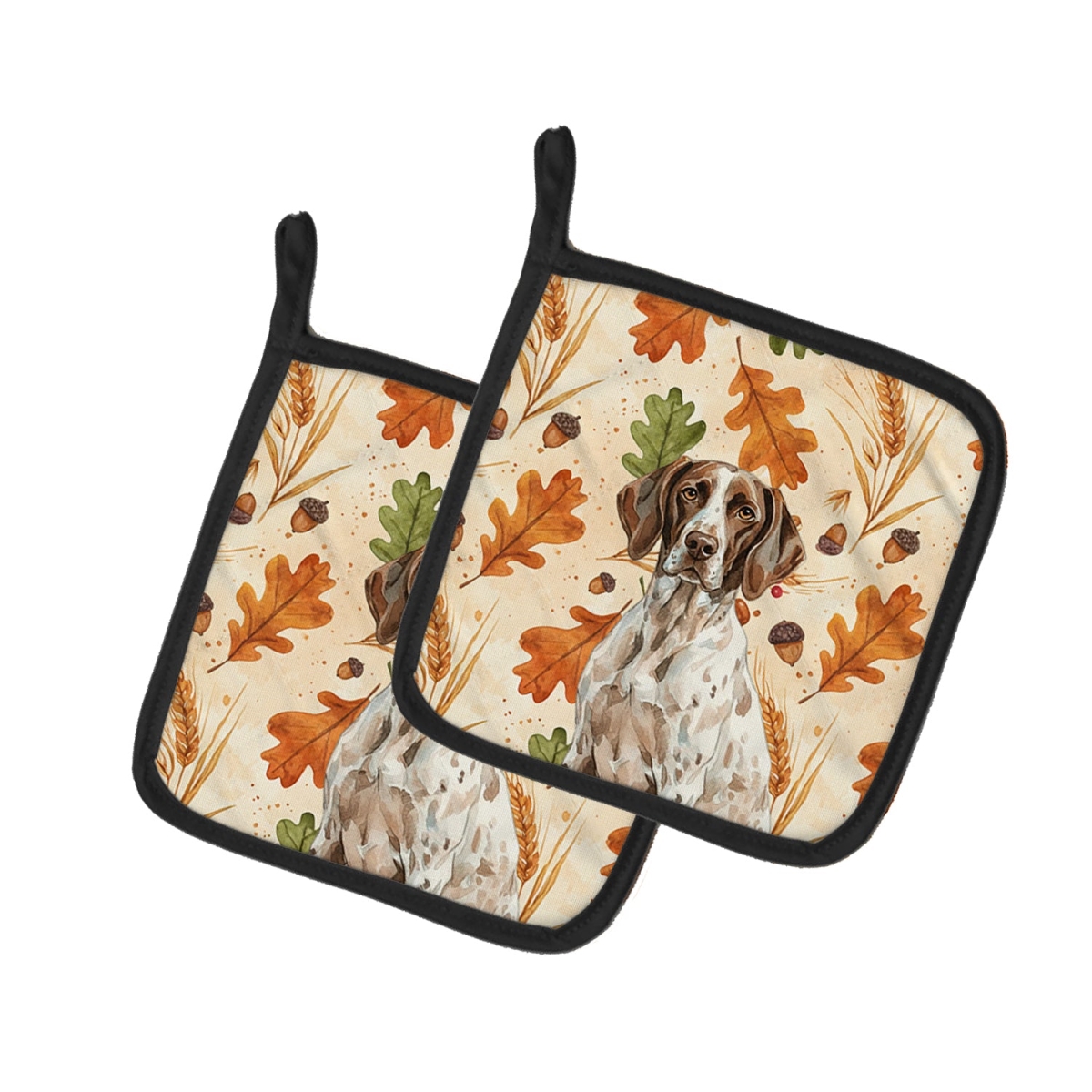 Picture of Carolines Treasures WDK7848PTHD 7.5 x 7.5 in. German Shorthaired Pointer Heirloom Fall Pair of Pot Holders