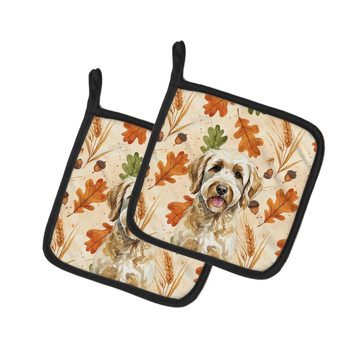 Picture of Carolines Treasures WDK7891PTHD 7.5 x 7.5 in. Labradoodle Heirloom Fall Pair of Pot Holders