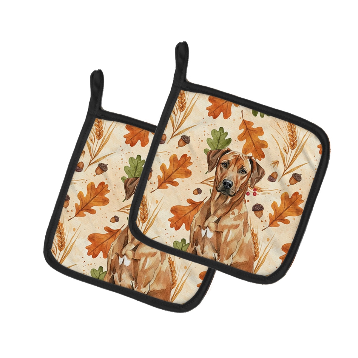 Picture of Carolines Treasures WDK7986PTHD 7.5 x 7.5 in. Rhodesian Ridgeback Heirloom Fall Pair of Pot Holders