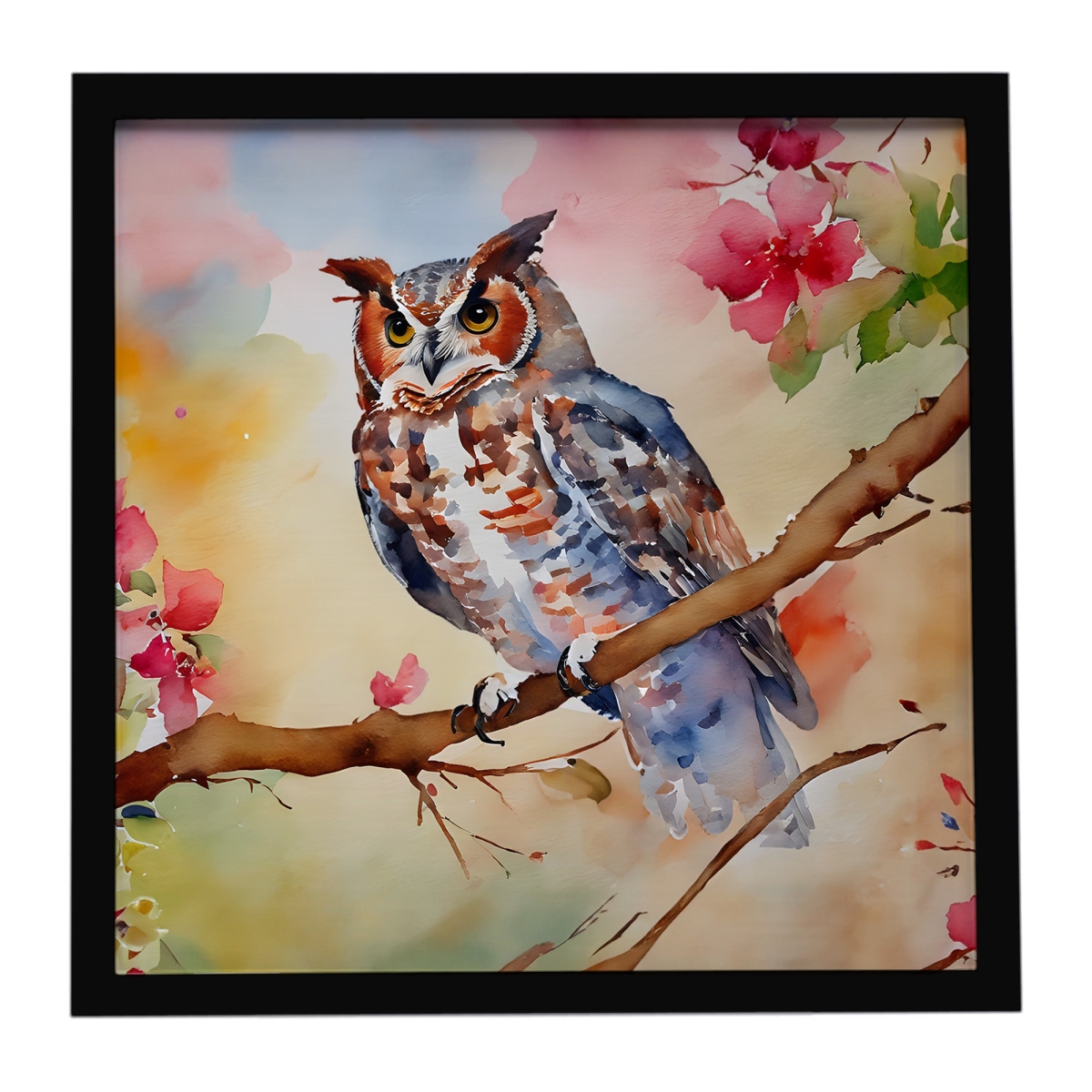 DAC3219MFP88 8 x 8 in. Eastern Screech Owl Framed Metal Print