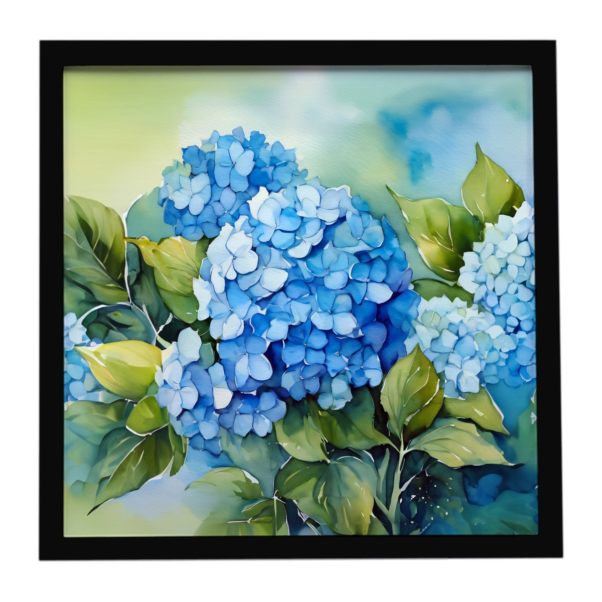DAC1580MFP88 8 x 8 in. Hydrangeas in Watercolor Framed Metal Print