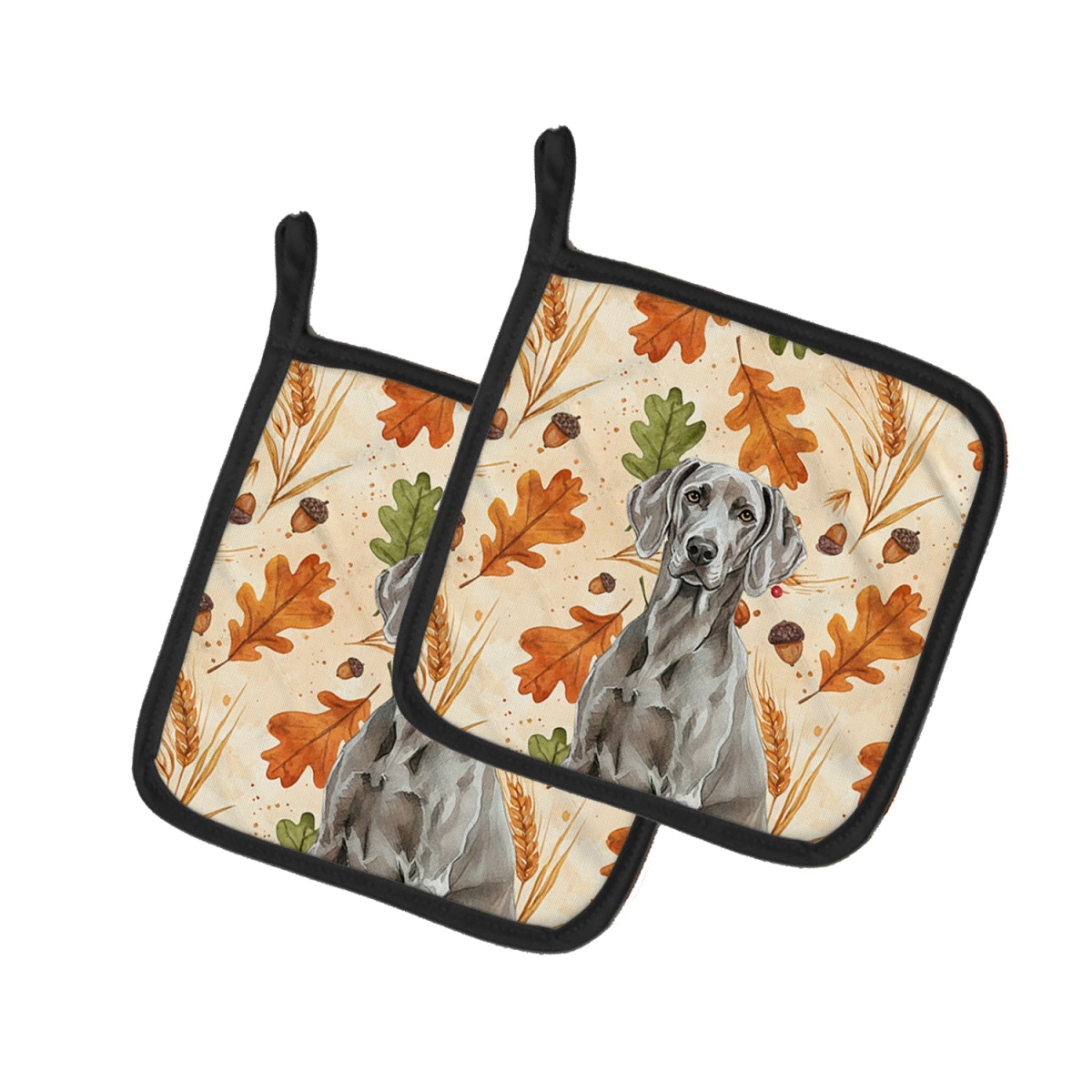 Picture of Carolines Treasures WDK8047PTHD 7.5 x 7.5 in. Weimaraner Heirloom Fall Pair of Pot Holders