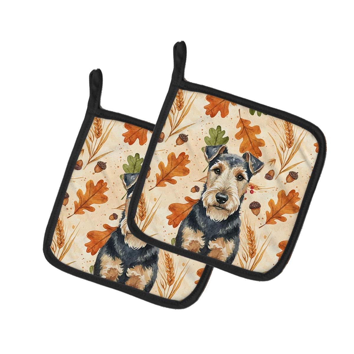 Picture of Carolines Treasures WDK8049PTHD 7.5 x 7.5 in. Welsh Terrier Heirloom Fall Pair of Pot Holders