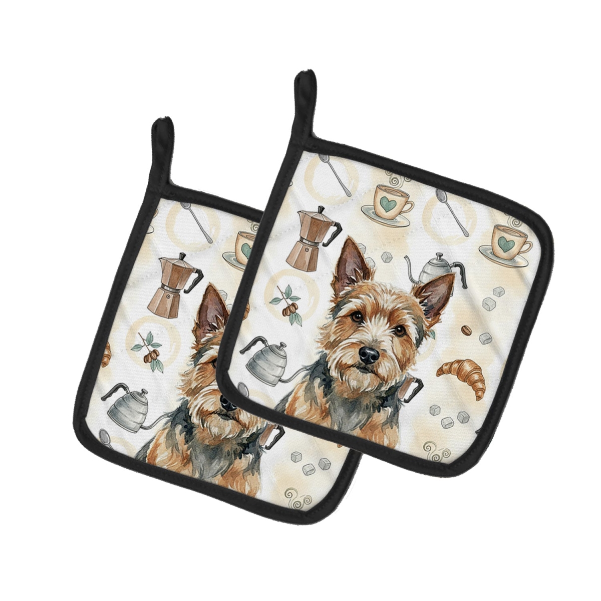 Picture of Carolines Treasures WDK7533PTHD 7.5 x 7.5 in. Norwich Terrier Coffee Bar Pair of Pot Holders
