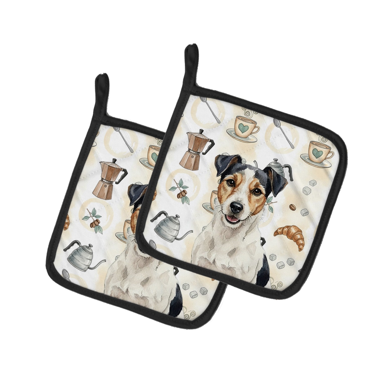 Picture of Carolines Treasures WDK7546PTHD 7.5 x 7.5 in. Parson Russell Terrier Coffee Bar Pair of Pot Holders