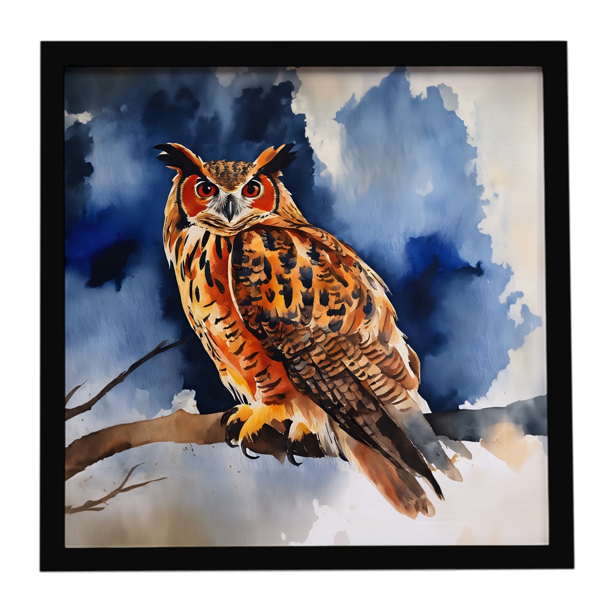 DAC3222MFP88 8 x 8 in. Eurasian Eagle Owl Framed Metal Print
