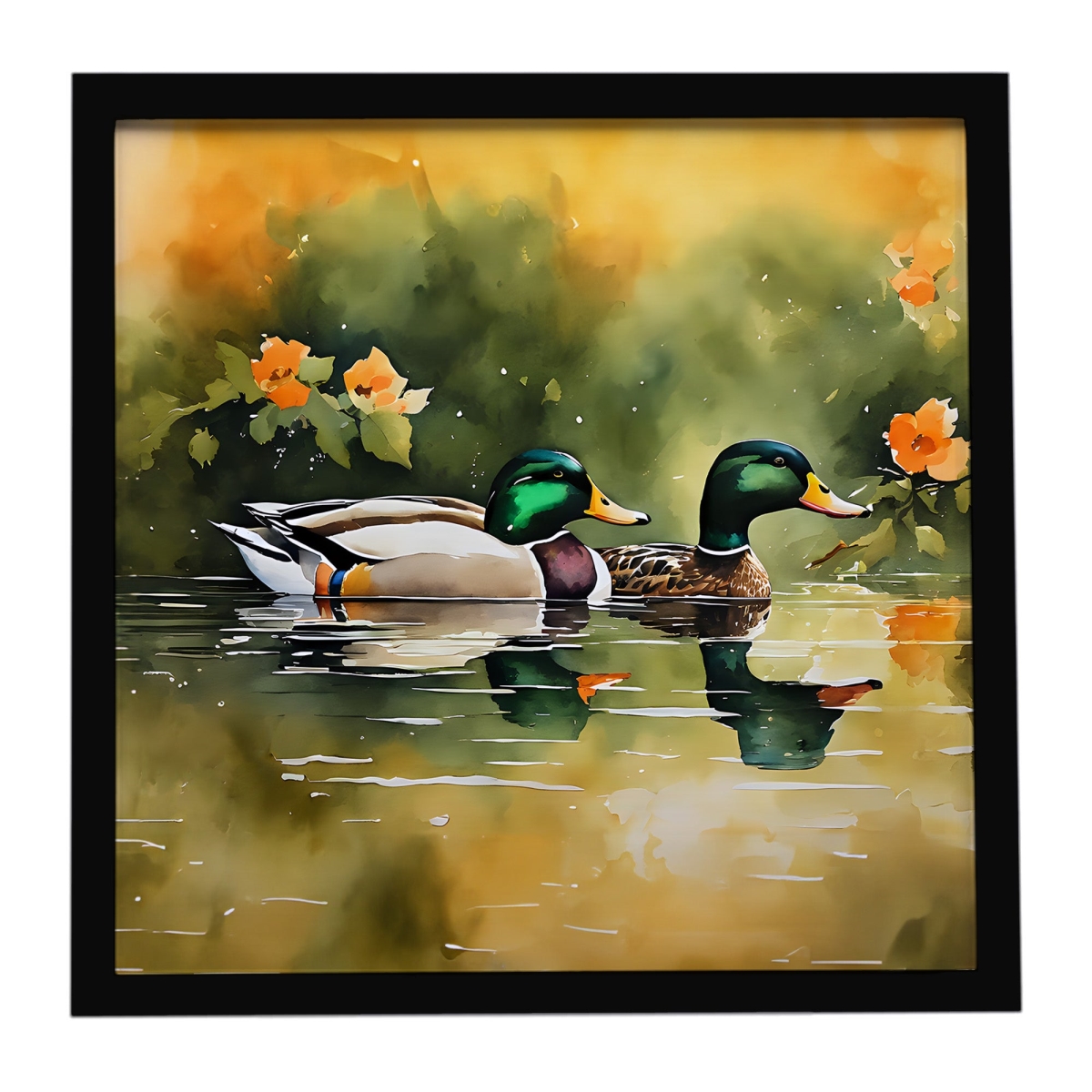 DAC3237MFP88 8 x 8 in. Mallard Framed Metal Print