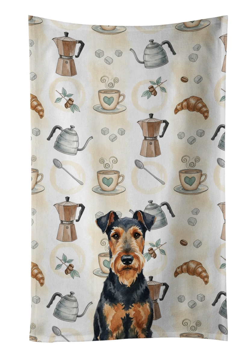WDK7267KTWL 25 x 15 in. Airedale Terrier Coffee Bar Kitchen Towel