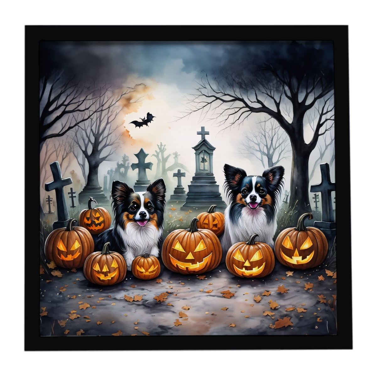 DAC2070MFP88 8 x 8 in. Papillon Spooky Halloween Framed Metal Print