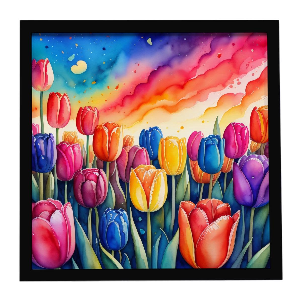 DAC1995MFP88 8 x 8 in. Colorful Tulips Framed Metal Print