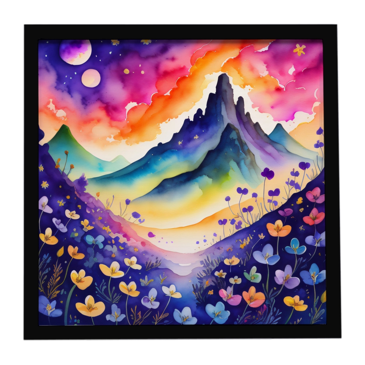 DAC1998MFP88 8 x 8 in. Colorful Violets Framed Metal Print