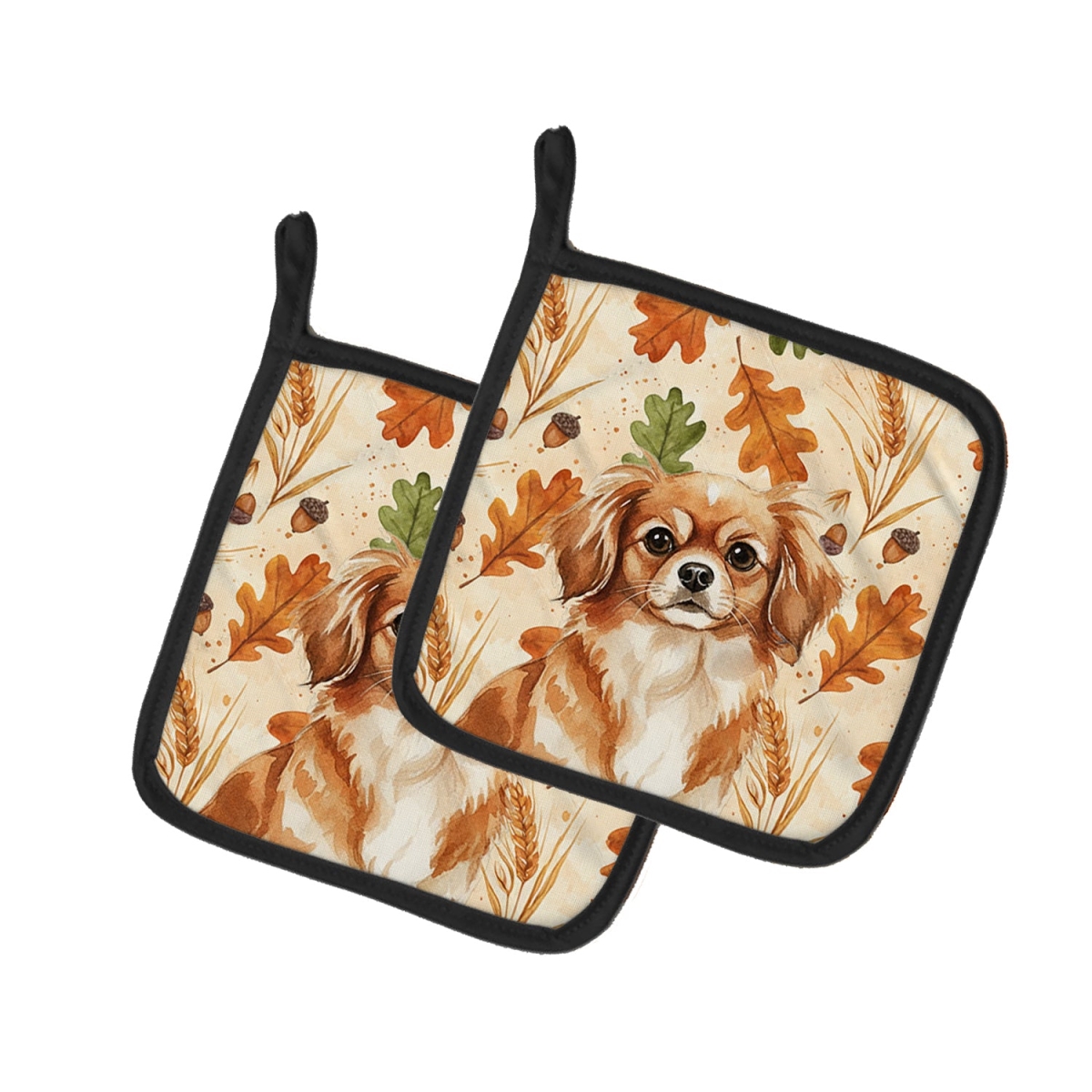 Picture of Carolines Treasures WDK8042PTHD 7.5 x 7.5 in. Red Tibetan Spaniel Heirloom Fall Pair of Pot Holders